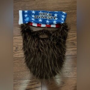 Duck Dynasty Faux Beard Beanie - Patriotic Blue & Red